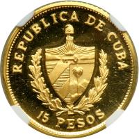 Cuba. 15 Pesos, 1989. NGC PF68 - 2