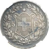 Switzerland. 5 Francs, 1908-B. NGC EF45 - 2