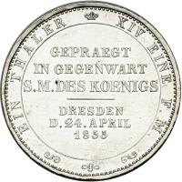 German States - Saxony. Taler, 1855-F. EF - 2