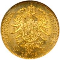 German States - Prussia. 10 Marks, 1873-A. NGC MS67 - 2