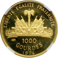 Haiti. 1000 Gourdes, 1974. NGC PF66 - 2