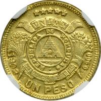 Honduras. Peso, 1902. NGC AU - 2