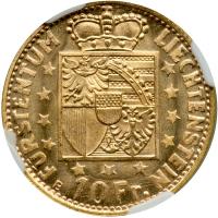 Liechtenstein. 10 Franken, 1946B. NGC MS66 - 2