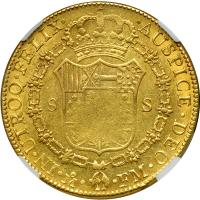 Mexico. 8 Escudos, 1793-Mo FM. NGC EF45 - 2