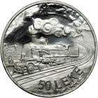 Albania. Medallic 50 Leke Essai struck in Platinum, 1986. PF