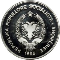 Albania. Medallic 50 Leke Essai struck in Platinum, 1986. PF - 2