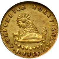 Bolivia. ½ Escudo, 1855-FP. NGC AU58 - 2