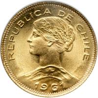 Chile. 100 Pesos, 1961-So. NGC MS68 - 2