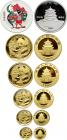 China. Five-piece Lunar Gold Panda Set, 2005. PF