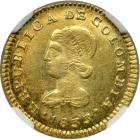 Colombia. Escudo, 1833/2- Ru (Popayan). NGC AU58