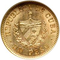 Cuba. 1 Peso, 1916. ANACS MS62 - 2