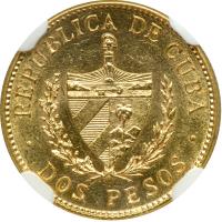 Cuba. 2 Pesos, 1916. NGC MS62 - 2