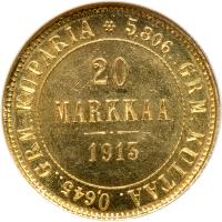 Finland. 20 Markkaa, 1913-S. NGC MS64 - 2