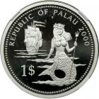 Palau. Palladium Essai 1 Dollar, 2000. NGC PF68