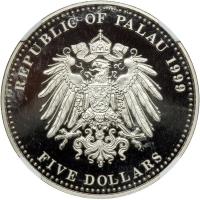 Palau. 5 Dollars struck in Palladium, 1999. NGC PF68 - 2