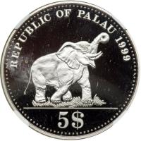 Palau. 5 Dollars struck in Palladium, 1999. NGC PF67 - 2