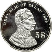 Palau. 5 Dollars struck in Palladium, 1999. NGC PF65 - 2