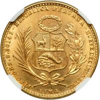 Peru. 20 Soles, 1959. NGC MS67 - 2