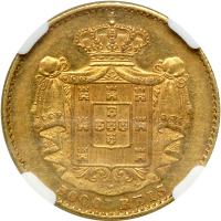 Portugal. 5000 Reis, 1869. NGC AU58 - 2