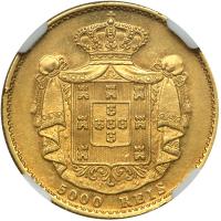 Portugal. 5000 Reis, 1874. NGC AU55 - 2