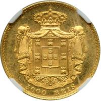 Portugal. 5000 Reis, 1886. NGC MS64 - 2