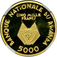 Rwanda. 5000 Francs, 1990. NGC PF64 - 2