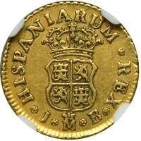 Spain. ½ Escudo, 1747-JB (Madrid). NGC EF45 - 2