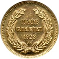 Turkey. 250 Kurush, 1923/50 (1973). NGC AU55 - 2