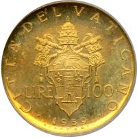 Italian States - Papal/Roman States. 100 Lire, 1959. ICG MS65 - 2