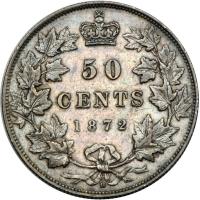 Canada. 50 Cents, 1872-H. VF - 2