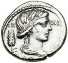 L. Furius Cn.f. Brocchus, moneyer. AR Denarius minted at Rome, c. 63 BC