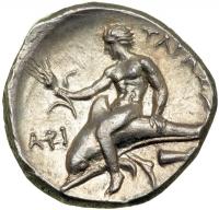 Calabria, Taras, c. 302-272 BC. AR Didrachm (or Nomos; 7.86 g). EF - 2