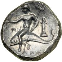 Calabria, Taras, c. 272-235 BC. AR Didrachm (or Nomos; 6.44 g). EF - 2