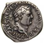 Jewish Coinage. Roman Judaea Capta Series. Vespasian, 69-79 CE. Fourrée Denarius of c. 71 CE (2.85 g). VF