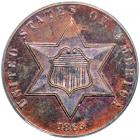 1863 Pattern Three Cents. Copper, plain edge. Judd-321. Pollock-386. Low Rarity 7. PCGS PF64