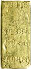 S.S. Central American Treasure Bar. (1857) Kellogg & Humbert gold bar No. 415. Weight: 38.33 oz. 882 Fine gold, v