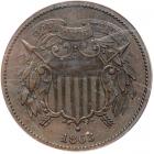 1863 Pattern Two Cents. Bronze, plain edge. Judd-312. Pollock-377. Rarity 4. PCGS PF65