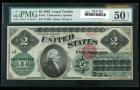 1862, $2 United States Note. PMG Net About Uncirculated 50