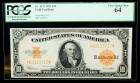 1922, $10 Gold Certificate. PCGS Very Choice New 64