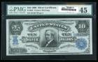 1908, $10 Silver Certificate. PMG Choice Extremely Fine 45