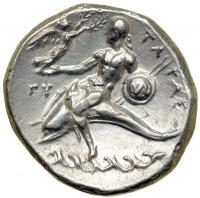 Calabria, Taras, c. 280-272 BC. AR Didrachm (or Nomos; 6.54 g). EF - 2