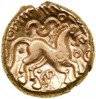 Celtic Coinage. Britain. The Cantii. 'Diras.' Gold Stater (5.53 g, 12 mm). Late 1st century B.C.-early 1st century A.D.. EF - 2