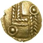 Celtic Coinage. Britain. The Catuvellauni/Trinovantes. Uninscribed. Gold Quarter Stater (1.18 g, 6 mm). EF