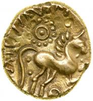 Celtic Coinage. Britain. The Catuvellauni/Trinovantes. Tasciovanus. Gold Stater (5.42 g, 17 mm). Late 1st century B.C. EF - 2