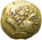 Celtic Coinage. Northern Gaul. The Treveri. Gold Stater (6.96 g, 21 mm). Early 1st century B.C.. VF