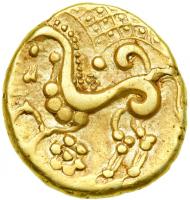 Celtic Coinage. North-Central Gaul. The Parisii. Gold Stater (7.24 g, 19 mm). Mint A, Class 4a. VF - 2