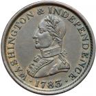 1783 Washington & Independence Cent with Large Military Bust Breen-1203 AU50