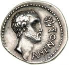 Cn. Domitius Ahenobarbus, d. 31 BC. AR Denarius struck at a moving mint (region of the Adriatic or Ionian Sea), 41 BC. EF