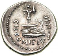 Cn. Domitius Ahenobarbus, d. 31 BC. AR Denarius struck at a moving mint (region of the Adriatic or Ionian Sea), 41 BC. EF - 2