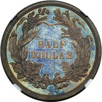 1859 Pattern Half Dollar. Silver, reeded edge. Judd-237. Pollock-293. Rarity 4. NGC PF64 - 2